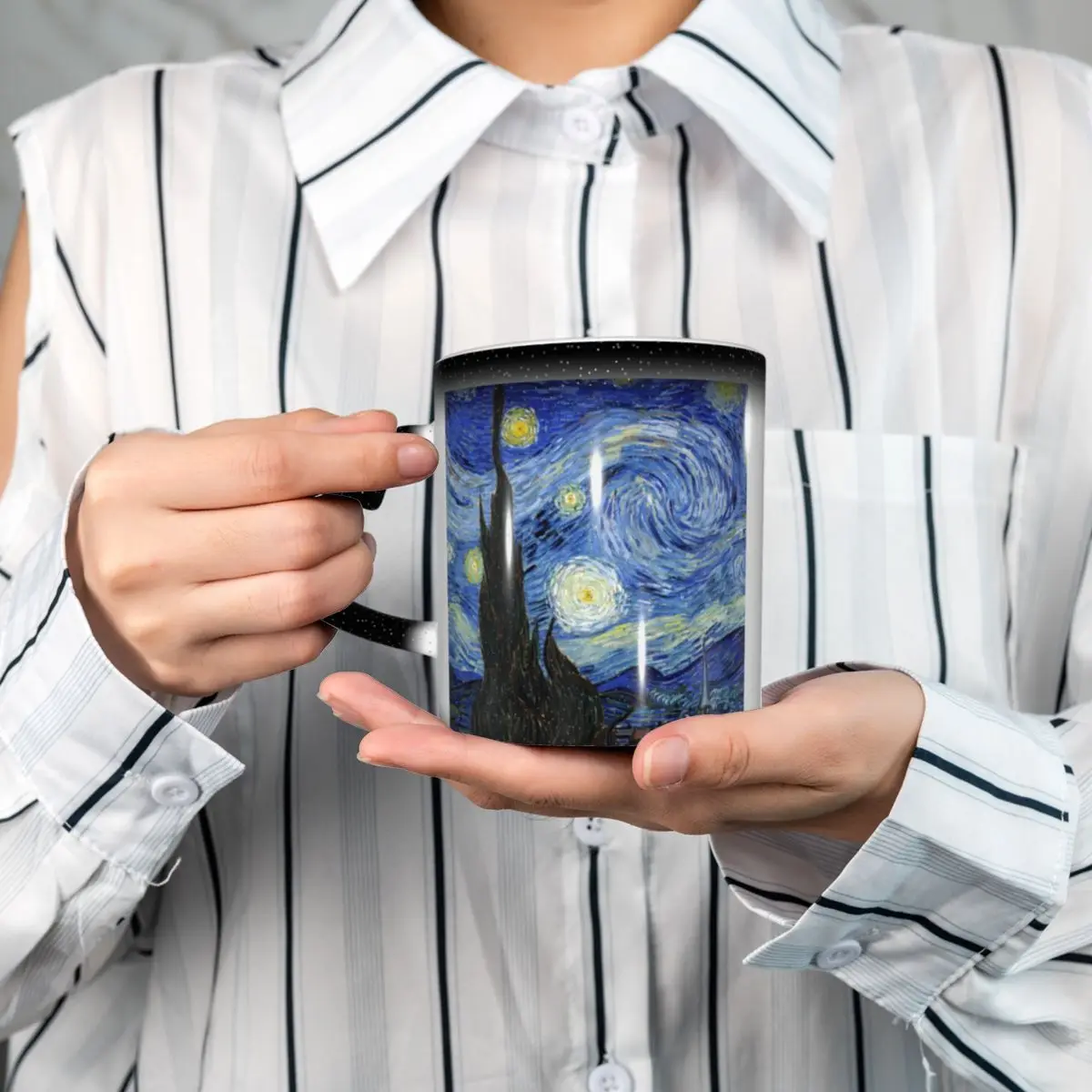 Coffee Tea Van - Caneca Van Gogh Engraçada de Cerâmica