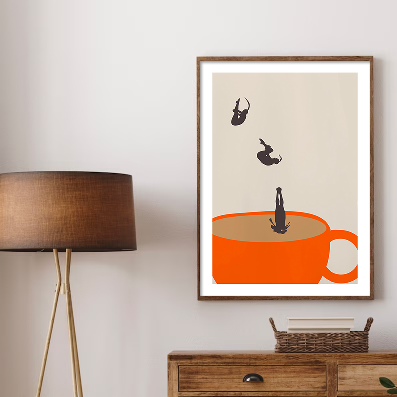 Coffee Tea Picture - Funny Girl Coffee Tea Cup Meditação
