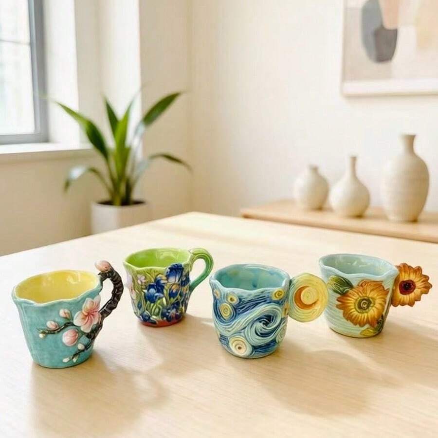 Coffee Tea Van - Conjunto de 4 xícaras de café