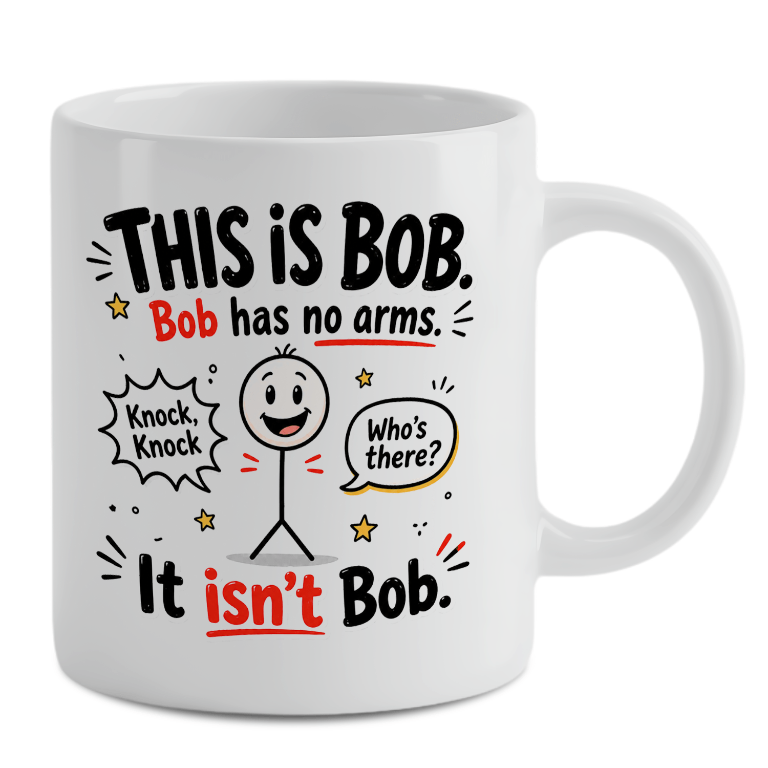 Coffee Tea Joke - Caneca de Café de Cerâmica Branca