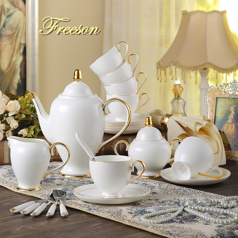 Coffee Tea Sugar - Graça Bone China Conjunto De Café,