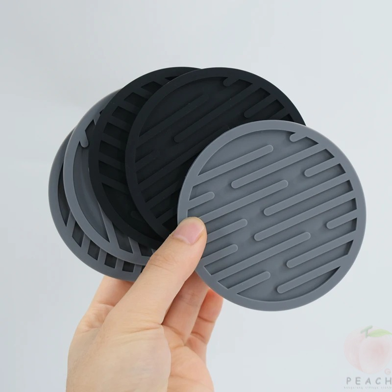 Coffee Tea Flask - 10cm porta-copos de silicone redondo resistente