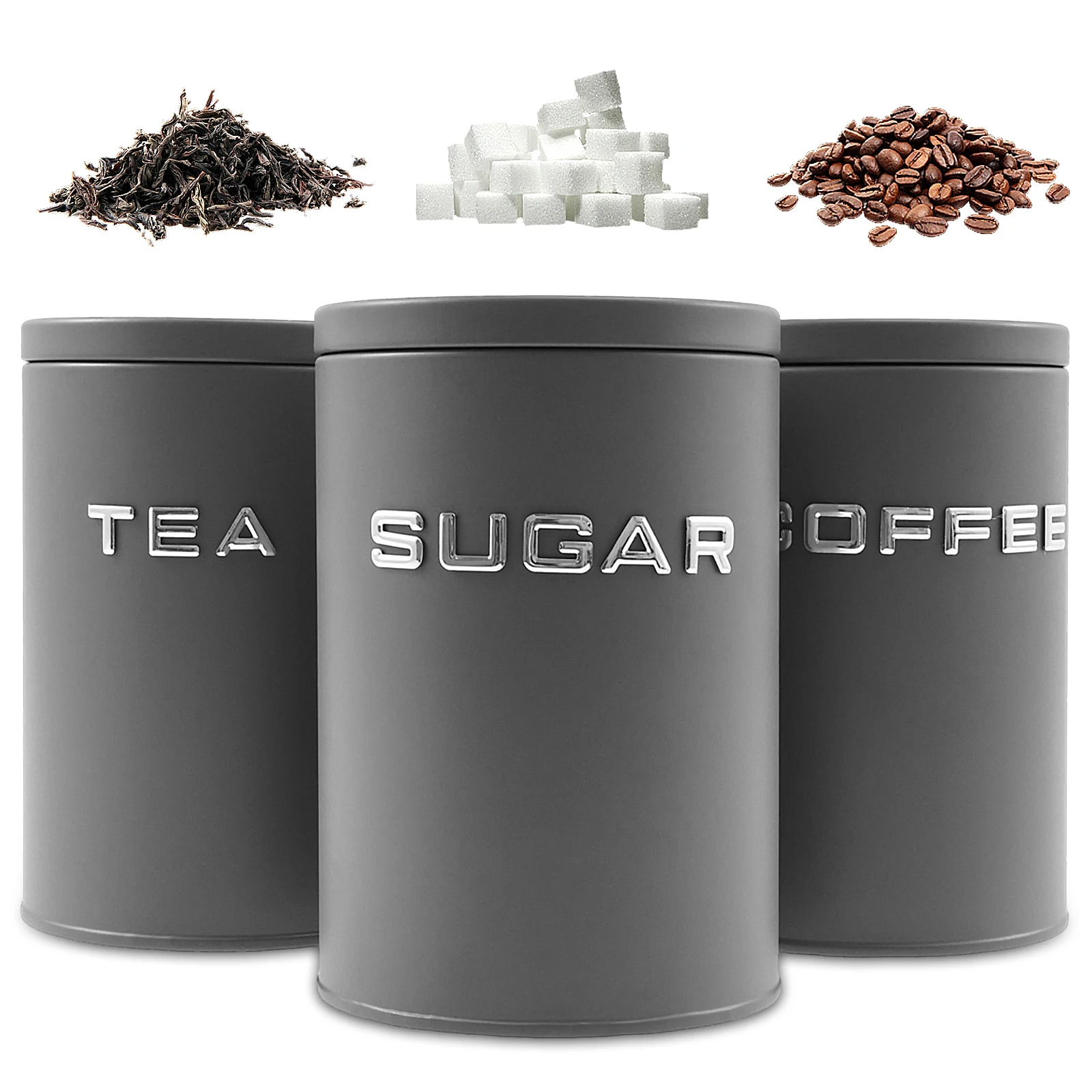 Canister Coffee Sugar Tea - 3 pçs chá café açúcar vasilha