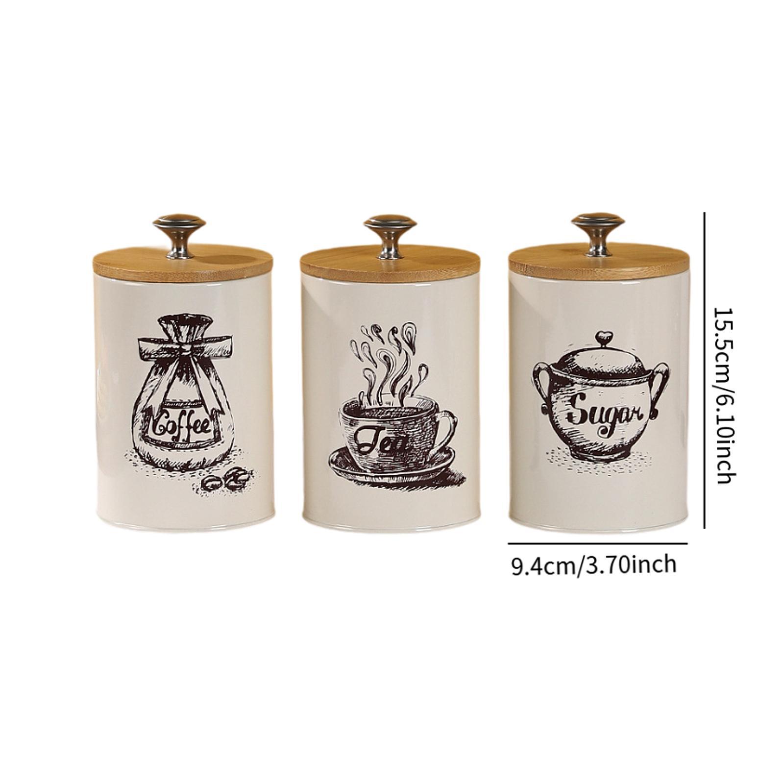 Conjunto de Latas para Café, C - Canister Coffee Sugar Tea avaliação e preço