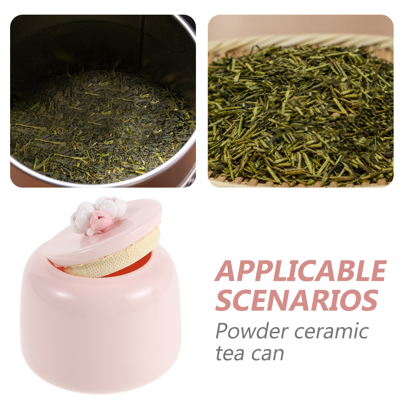 Pote de Chá de Cerâmica Rosa,  - Canister Coffee Sugar Tea avaliação e preço