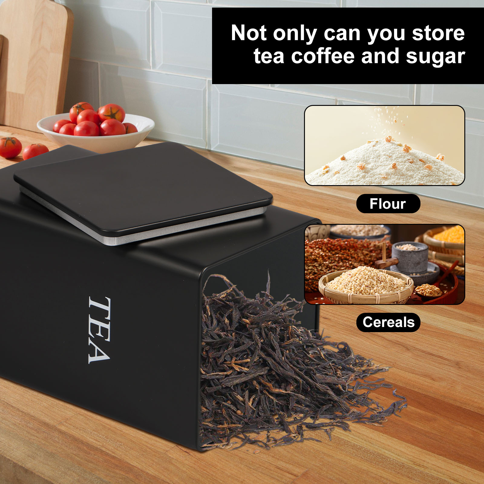 3 pçs caixas de armazenamento  - Canister Coffee Sugar Tea avaliação e preço