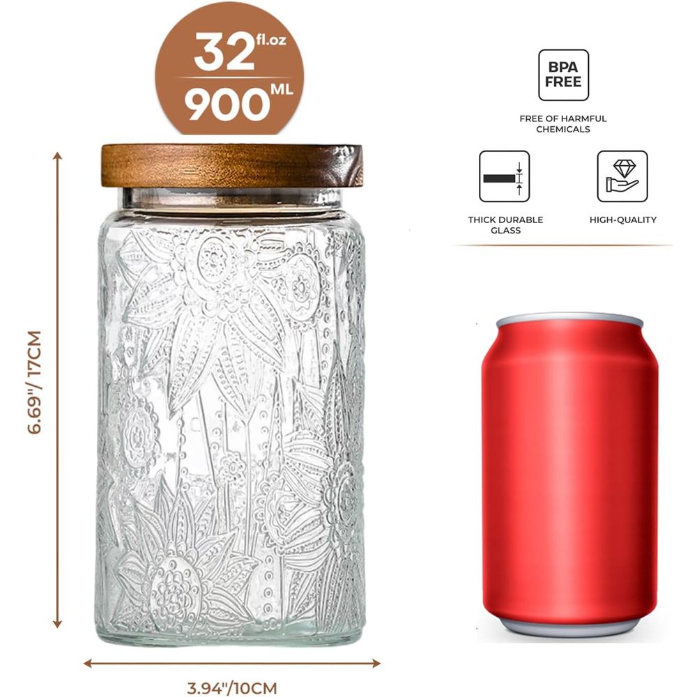 Frascos de Vidro Vintage de 32 - Canister Coffee Sugar Tea avaliação e preço