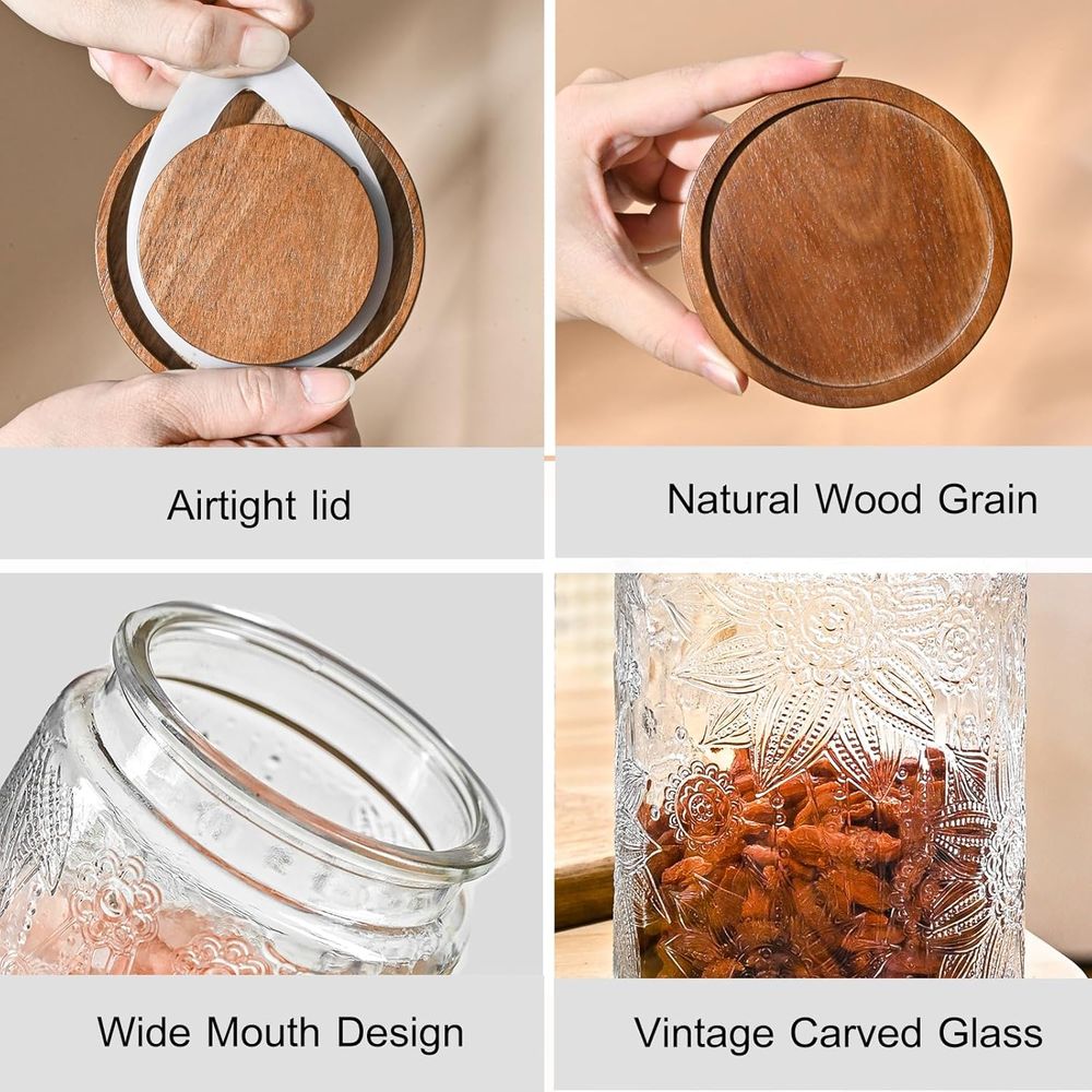 Frascos de Vidro Vintage de 32 - Canister Coffee Sugar Tea avaliação e preço
