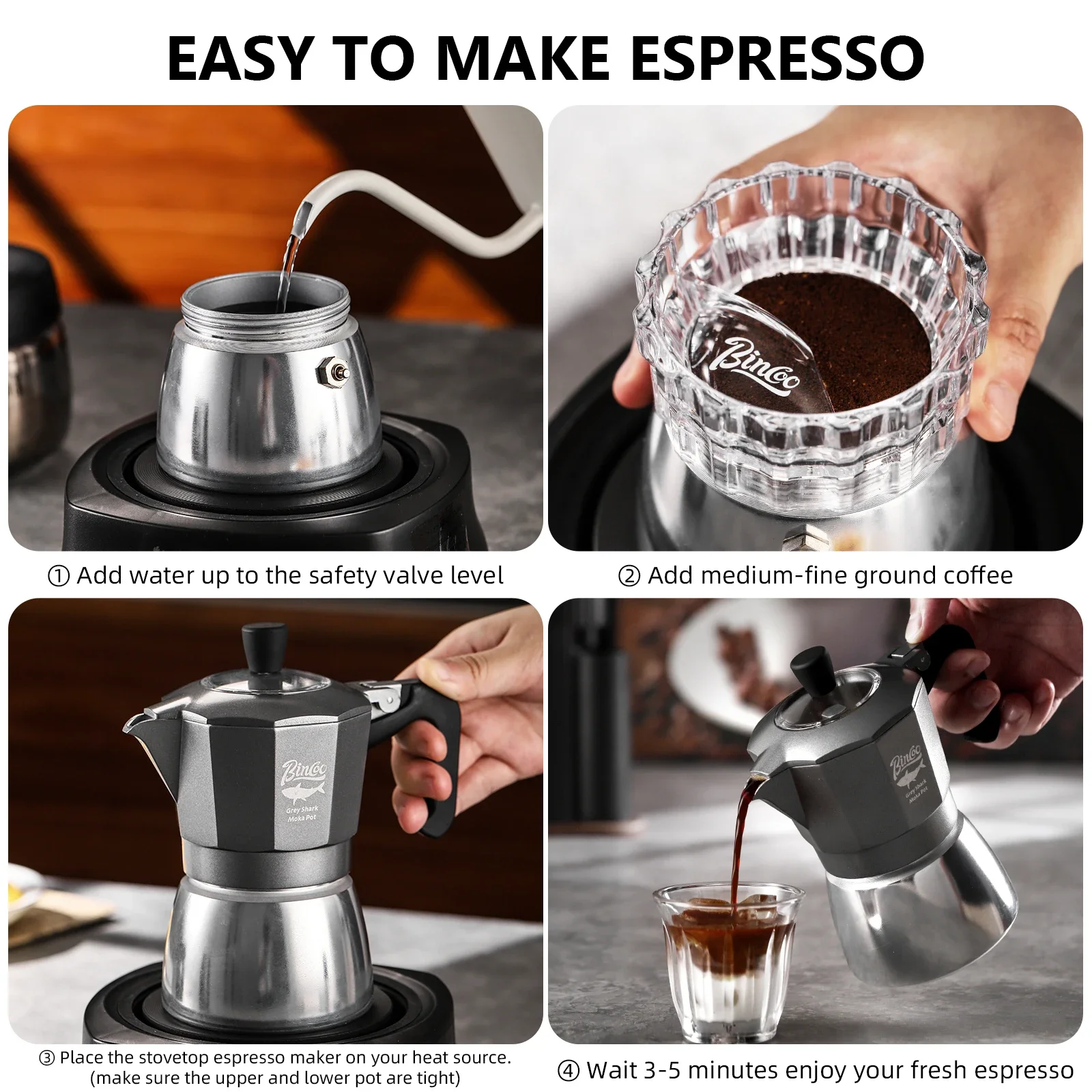 Cafeteira Moka Bincoo de 2 xíc - Moka Pot Stove avaliação e preço
