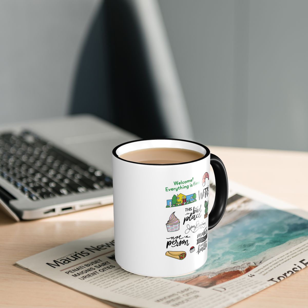 Caneca de Cerâmica Engraçada d - Coffee Tea Place avaliação e preço