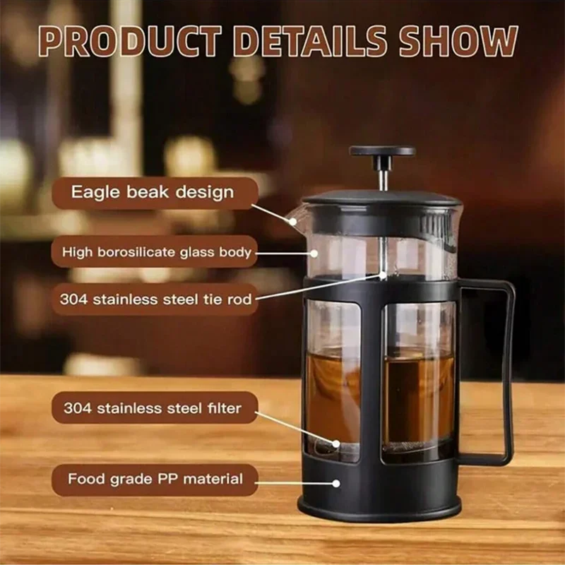 Pote de café francês com filtr - French Press Glass avaliação e preço