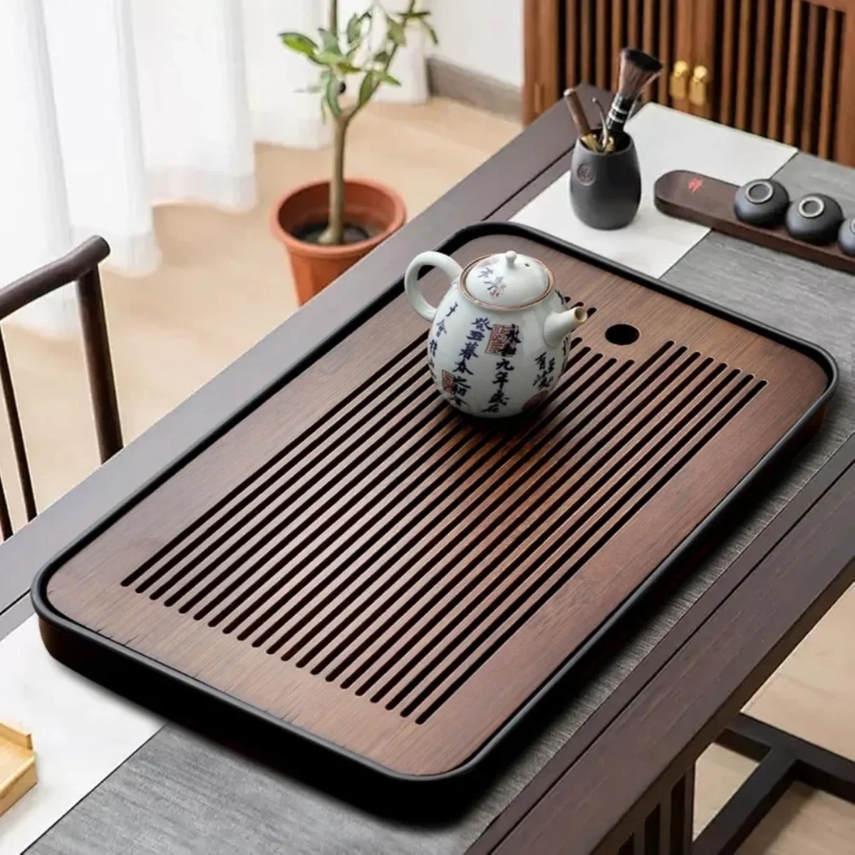 Mesa de chá de bambu destacáve - Bamboo Tea Tray avaliação e preço