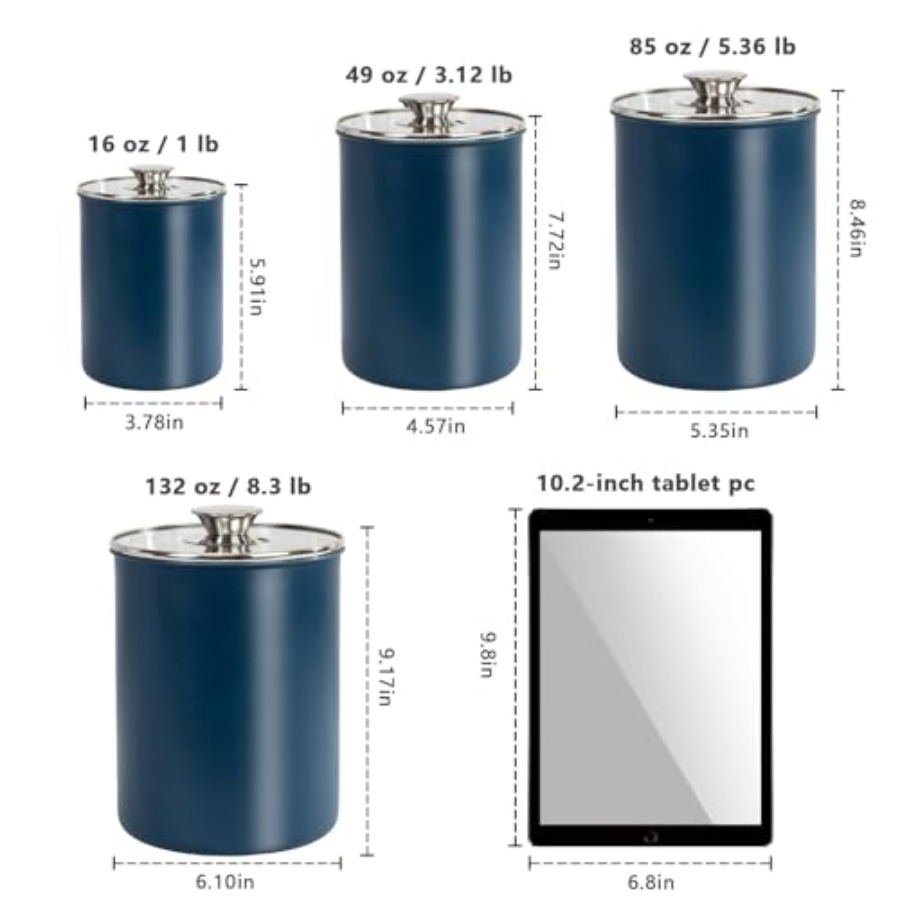 Conjunto de 4 Recipientes de A - Canister Coffee Sugar Tea avaliação e preço