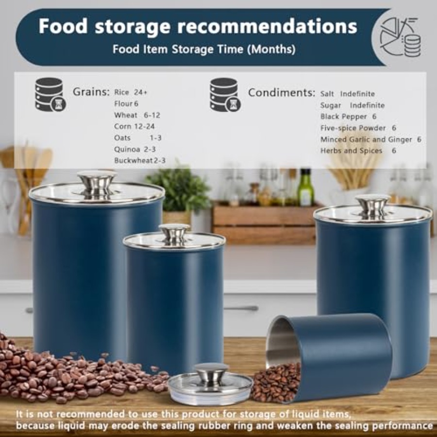 Conjunto de 4 Recipientes de A - Canister Coffee Sugar Tea avaliação e preço