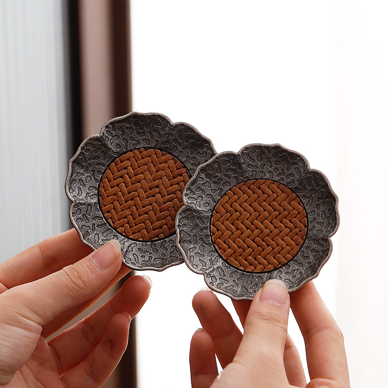 Coaster de liga de prata antig - Bamboo Tea Tray avaliação e preço