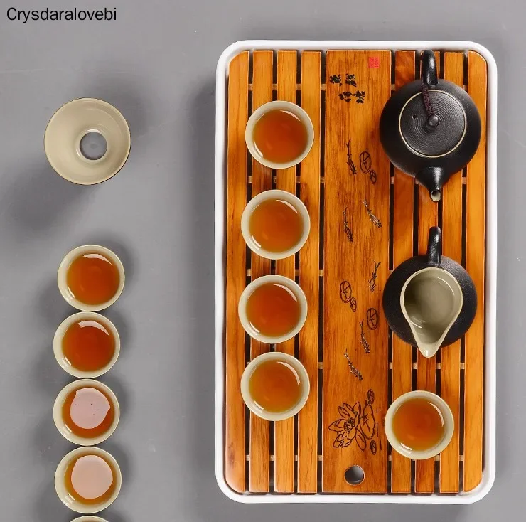 Conjunto de Chá, Bandeja de Ch - Bamboo Tea Tray avaliação e preço