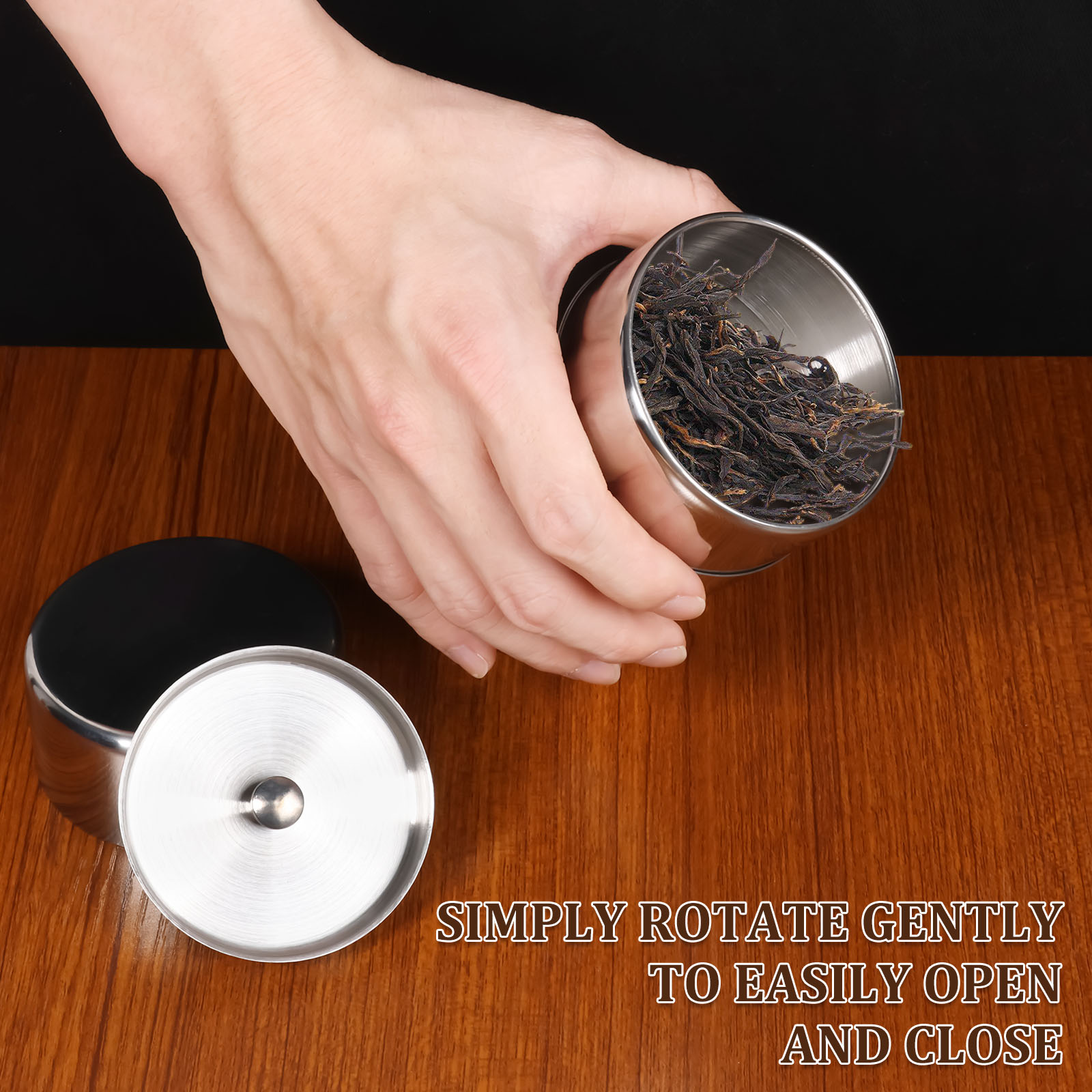 Latas de folhas de chá de aço  - Canister Coffee Sugar Tea avaliação e preço