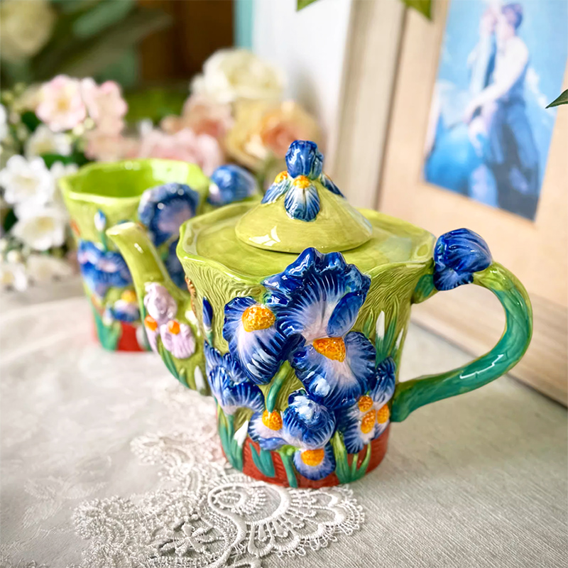 Criativo azul floral cerâmica  - Coffee Tea Van avaliação e preço
