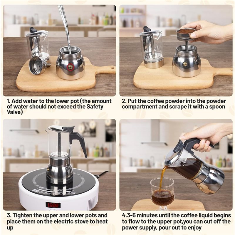 Cafeteira Moka ABUI de Vidro T - Moka Pot Stove avaliação e preço