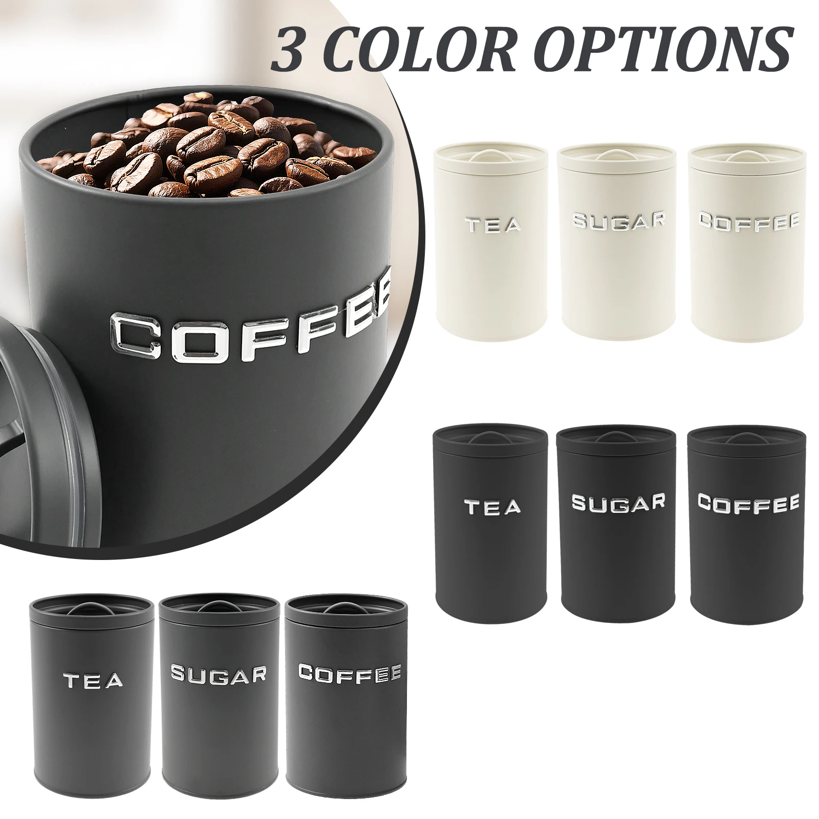 3 pçs chá café açúcar vasilha  - Canister Coffee Sugar Tea avaliação e preço