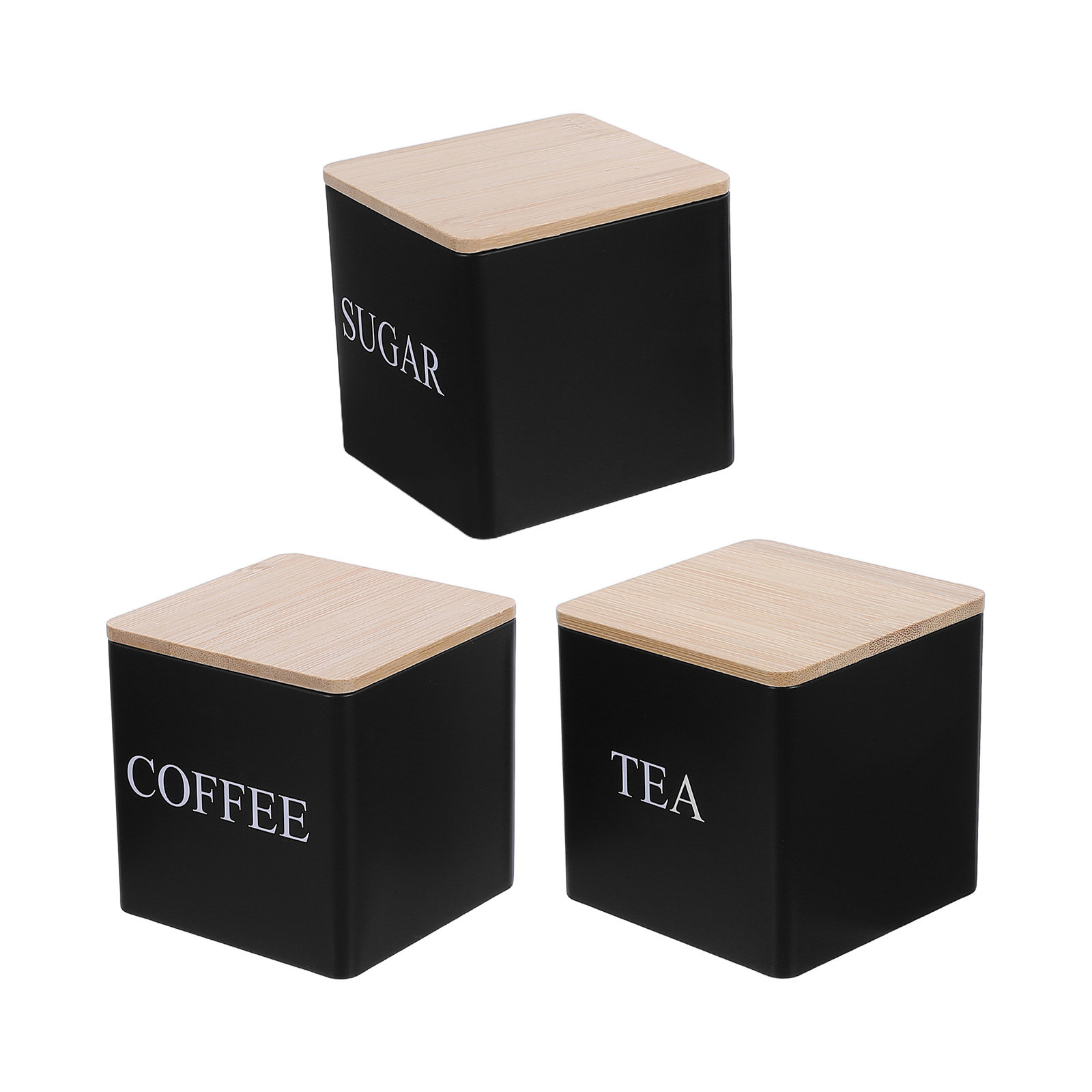 Conjunto de 3 Latas de Metal p - Canister Coffee Sugar Tea avaliação e preço